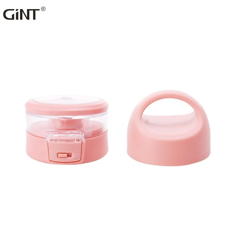 Pink Double Wall Leakproof Tea Water Juice Glass Travel Bottle With Safety Lock Manufacturers